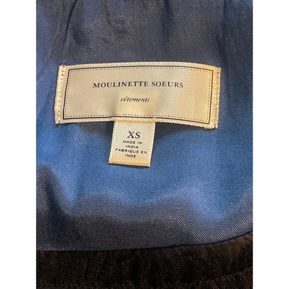 Moulinette Soeurs Navy Blue Dress with Black Accents